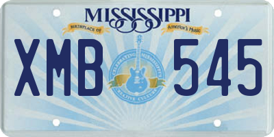 MS license plate XMB545