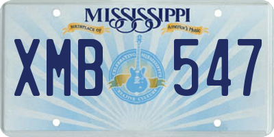 MS license plate XMB547