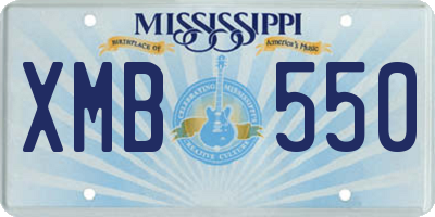 MS license plate XMB550