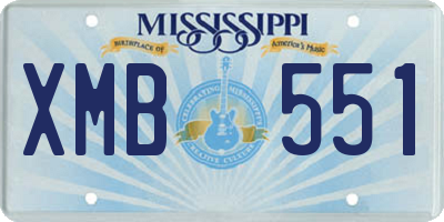MS license plate XMB551