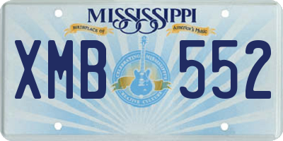 MS license plate XMB552