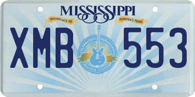 MS license plate XMB553