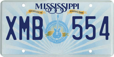 MS license plate XMB554