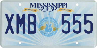 MS license plate XMB555