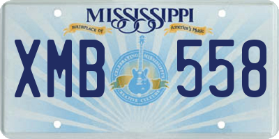 MS license plate XMB558