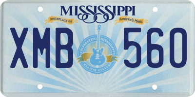 MS license plate XMB560