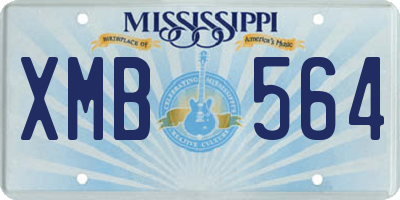 MS license plate XMB564