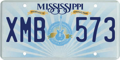 MS license plate XMB573