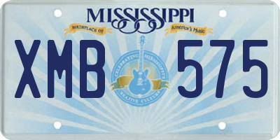 MS license plate XMB575