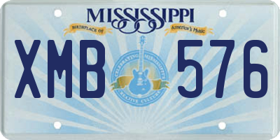 MS license plate XMB576