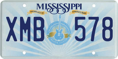 MS license plate XMB578