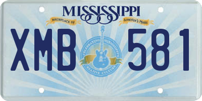 MS license plate XMB581