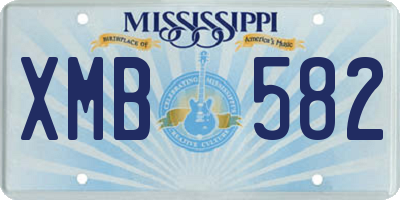 MS license plate XMB582