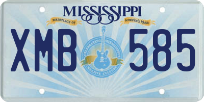 MS license plate XMB585