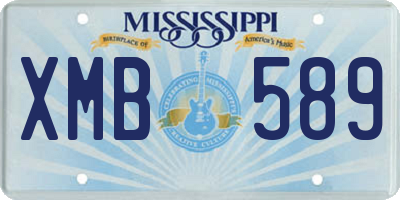 MS license plate XMB589