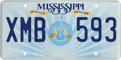 MS license plate XMB593
