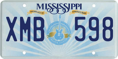 MS license plate XMB598