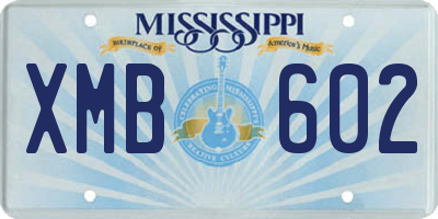 MS license plate XMB602