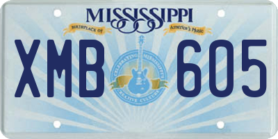 MS license plate XMB605