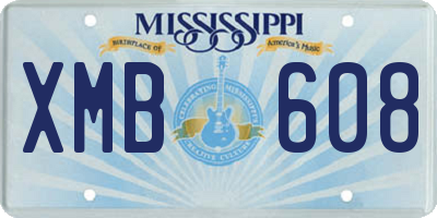 MS license plate XMB608