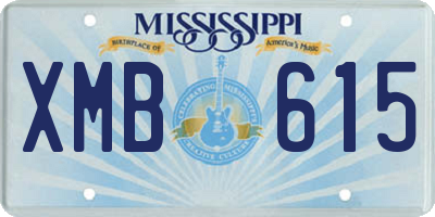 MS license plate XMB615