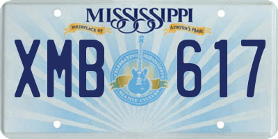 MS license plate XMB617