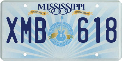 MS license plate XMB618