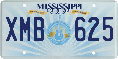 MS license plate XMB625
