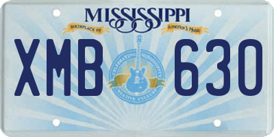 MS license plate XMB630