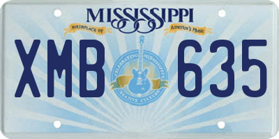 MS license plate XMB635