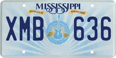 MS license plate XMB636