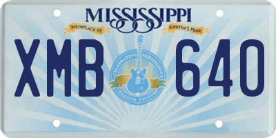 MS license plate XMB640