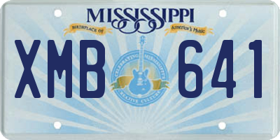 MS license plate XMB641