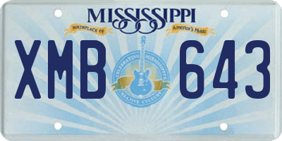 MS license plate XMB643