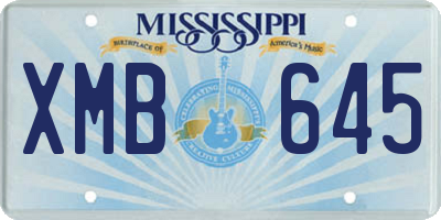 MS license plate XMB645
