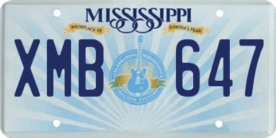 MS license plate XMB647