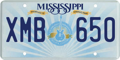 MS license plate XMB650