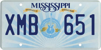 MS license plate XMB651