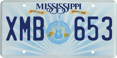 MS license plate XMB653