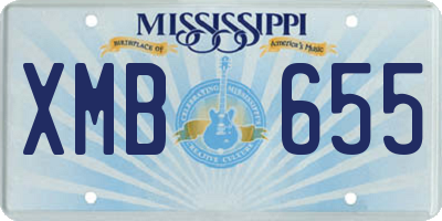 MS license plate XMB655