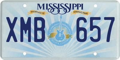 MS license plate XMB657