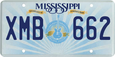 MS license plate XMB662