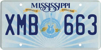 MS license plate XMB663