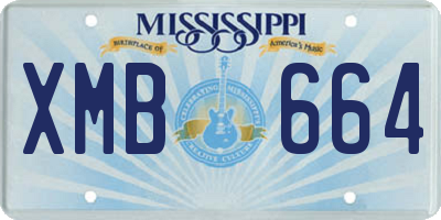 MS license plate XMB664