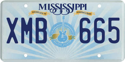 MS license plate XMB665