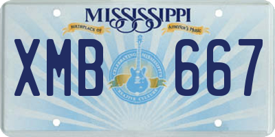 MS license plate XMB667