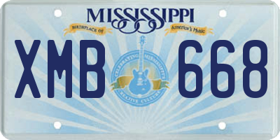 MS license plate XMB668