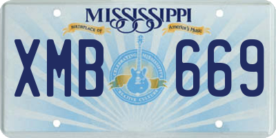 MS license plate XMB669