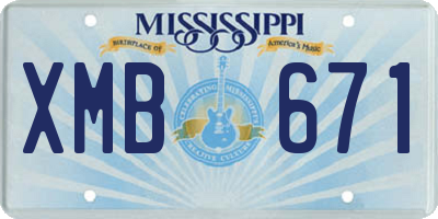 MS license plate XMB671