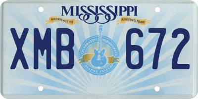MS license plate XMB672